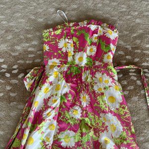 Lilly Pultizer flowered strapless dress